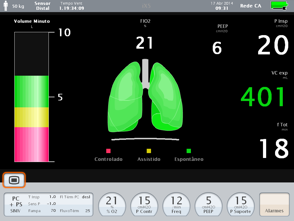 carefusion intermed tela ventilador respirador ix5 clreaview comprehensive